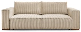 Jasnobrązowa sztruksowa rozkładana/ze schowkiem sofa 244 cm Chelsea – Bobochic Paris