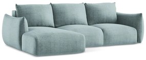 Niebieski rozkładany narożnik (lewostronny/z szezlongiem) Leila – Makamii