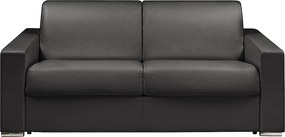 Kanapa 3-osobowa z ekspresowym mechanizmem rozkładania z ekoskóry CALITO -Czarny - Wymiary miejsca do spania: 140 cm - Materac 16 cm z pamięcią kształtu