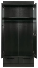 Czarna szafa z konstrukcją z drewna sosnowego WOOOD Connect, szer. 94 cm