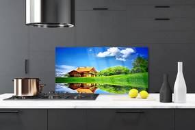 Szkło Ozdobne do Kuchni Domek Nad Cichym Jeziorem