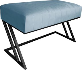 Ławka ZETA tkanina Welur loft ławka metal : Kolor Stelaża - Czarny , Kolor tkaniny - VELVET - BL06, Typ tkaniny - Velvet