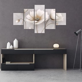 Obraz białych kwiatów (125x70 cm)