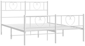 Białe metalowe łóżko małżeńskie 140x200 cm W0-N28