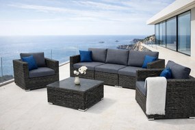 Zestaw rattanowy MALIBU dla 5 osób (szary)