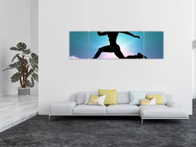 Obraz skaczącej sylwetki kobiety (170x50 cm)