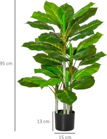 HOMCOM Sztuczne drzewko 95 cm, 33 liście, w doniczce do salonu | Aosom PL