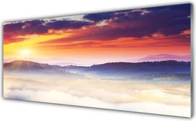 Panel Szklany Górski Szczyt W Blasku Słońca