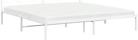 Białe metalowe łóżko małżeńskie 180x200 cm - Laxo