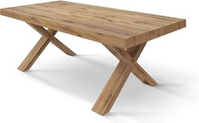 Stół drewniany z efektem dębu, białe nogi, 180x90-260x90cm - AMALFI