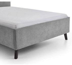 Szare tapicerowane łóżko dwuosobowe ze stelażem 140x200 cm Piano – Meise Möbel