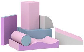 HOMCOM Miękkie klocki dla dzieci, rozwijające kreatywność, skóra ekologiczna, 40x40x20 cm, Wielokolorowy, 1-3 lata