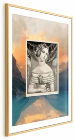 Plakat Retro portret 29,7x42 cm z ramą złotą z marginesem ARTGEIST B