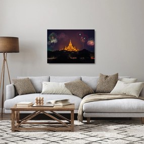 Obraz na szkle - fajerwerki w Azji (70x50 cm)