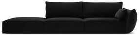 Czarna aksamitna sofa prawostronna 264 cm Vanda – Mazzini Sofas