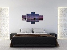 Obraz nocnego nieba z gwiazdami (125x70 cm)