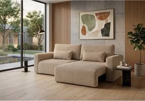 Nowoczesny sofo-narożnik BOND 2W1 230x150 cm, w tkaninie POSO 2 kremowej
