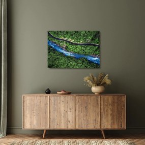 Obraz na szkle - Rzeka między górami, Kaukaz, Rosja (70x50 cm)