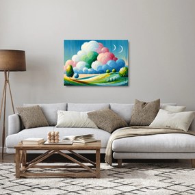 Obraz na szkle - Krajobraz z chmurą (70x50 cm)