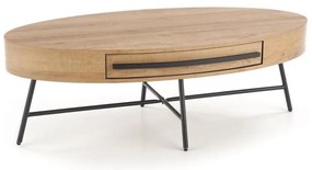 Stolik kawowy CAROLINA 41x120 cm dąb złoty/czarny