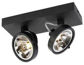 Designerski reflektor czarny regulowany 2-światła - Go Nowoczesny Oswietlenie wewnetrzne