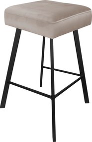 Hoker MAX krzesło barowe tkanina Welur podstawa metalowa : Kolor nogi - Czarna profil, Kolor tkaniny - VELVET - MG09, Typ siedziska - Siedzisko stałe