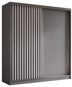 Szafa przesuwna - Lamel 200 cm, szary mat