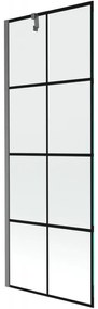 Mexen Next parawan nawannowy 1-skrzydłowy 70 x 150 cm, czarna kratka, gun gray szczotkowany - 895-070-000-00-77-66