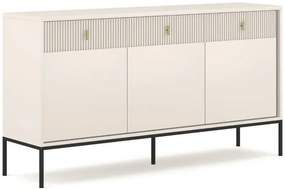 Kaszmirowa na czarnych nogach komoda ryflowana M9-G68