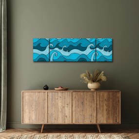Obraz - Abstrakcja, morze (170x50 cm)