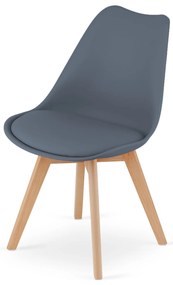 Ciemnoszare krzesło BALI MARK z bukowymi nogami