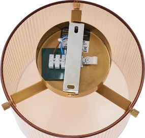 Art Deco Lampa Sufitowa Mosiężna z Bursztynowym Szkłem - Laura