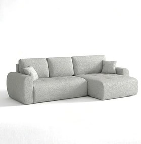 Stylowy narożnik rozkładany prawostronny  IVO XL 280x142 cm w tkaninie CENTAUR 14 szarej