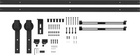 HOMCOM Zestaw do drzwi przesuwnych, cichy i płynny, do ścian drewnianych i betonowych, 244 cm, Stal, Czarny