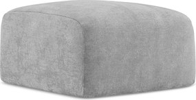 Pufa - z tkaniny szenilowej - jasny szary - LEILA