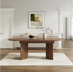 Rozkładany stół jadalny - 120/160 x 80 x 75,5 cm - dla 4-6 osób - prosty styl - płyta MDF - brązowy