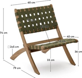 Zielony drewniany fotel ogrodowy Chabeli – Kave Home