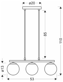 Biało-naturalna lampa wisząca ze szklanym kloszem Carrine – Candellux Lighting