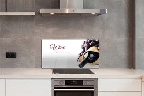 Szklany Panel Wino i Dojrzałe Winogrona