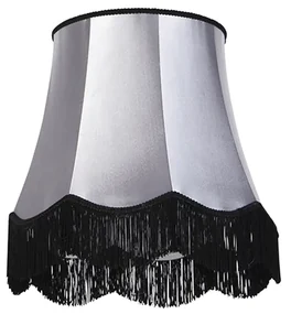 Klosz jedwabny szaro-czarny 45 cm - Granny Retro