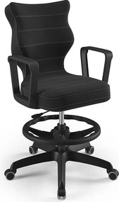 Młodzieżowe krzesło do biurka Norm Black rozmiar 6 (159-188 cm) z podnóżkiem