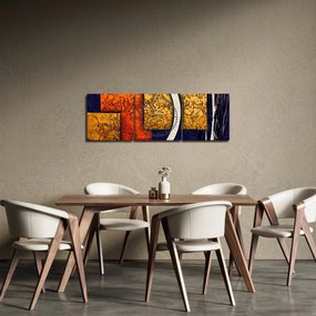 Obraz abstrakcji (z zegarem) (90x30 cm)