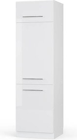 Szafka na lodówkę biały wysoki połysk 60x58.1x206.8 fame-line