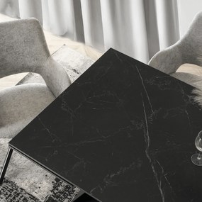 Stół Rozkładany Prostokątny VICTOR 160-240 cm Ceramiczny Czarny do Jadalni Nowoczesny Loft