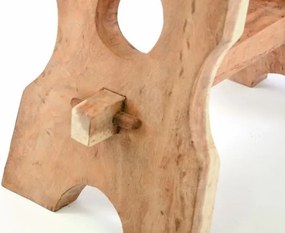 Solidny stołek wykonany z drewna mungur DIVERO - ręcznie ro