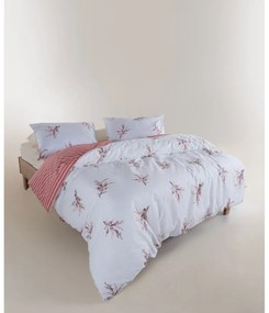 Biała/różowa pościel jednoosobowa z bawełny renforcé 140x200 cm Breeze Floral – Mila Home Luxury