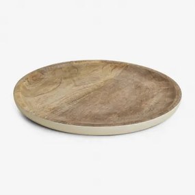 Okrągła Dekoracyjna Taca Ø30 Cm Z Drewna Mango Fruela Jasne Drewno Mango - Sklum