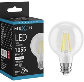 Mexen Vintis żarówka filament LED E27, G80, 8W, Neturalna - 4000K, 1055 lm, clear - L155-E27-0840-00