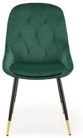 K473 krzesło ciemny zielony, tkanina velvet, nowoczesne, loftowe