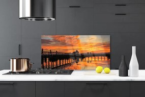 Szkło Dekoracyjne do Kuchni Most Wiszący Nad Oceanem